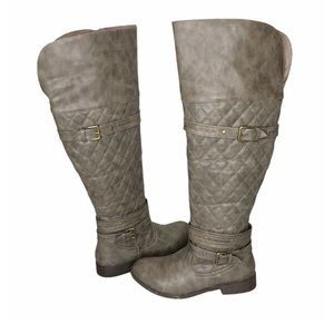 Just Fab Titania taupe beige knee high boot